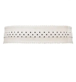White Fabric Choker Necklace With Polka Design